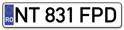 Placuta inmatriculare numar auto  NT-831-FPD, NT 831 FPD, NT831FPD