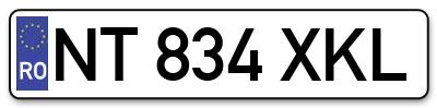 Placuta inmatriculare numar auto  NT-834-XKL, NT 834 XKL, NT834XKL
