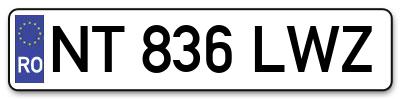 Placuta inmatriculare numar auto  NT-836-LWZ, NT 836 LWZ, NT836LWZ