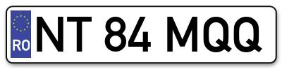 Placuta inmatriculare numar auto  NT-84-MQQ, NT 84 MQQ, NT84MQQ