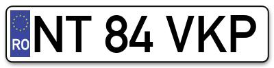 Placuta inmatriculare numar auto  NT-84-VKP, NT 84 VKP, NT84VKP