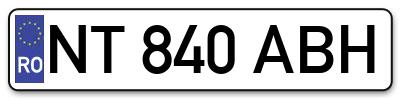 Placuta inmatriculare numar auto  NT-840-ABH, NT 840 ABH, NT840ABH