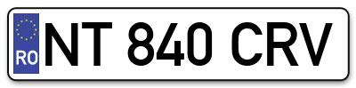 Placuta inmatriculare numar auto  NT-840-CRV, NT 840 CRV, NT840CRV