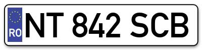 Placuta inmatriculare numar auto  NT-842-SCB, NT 842 SCB, NT842SCB