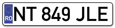 Placuta inmatriculare numar auto  NT-849-JLE, NT 849 JLE, NT849JLE