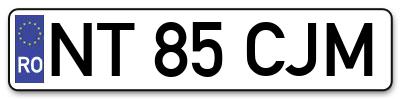 Placuta inmatriculare numar auto  NT-85-CJM, NT 85 CJM, NT85CJM