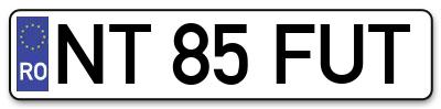 Placuta inmatriculare numar auto  NT-85-FUT, NT 85 FUT, NT85FUT