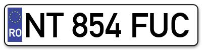 Placuta inmatriculare numar auto  NT-854-FUC, NT 854 FUC, NT854FUC