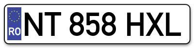 Placuta inmatriculare numar auto  NT-858-HXL, NT 858 HXL, NT858HXL