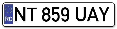 Placuta inmatriculare numar auto  NT-859-UAY, NT 859 UAY, NT859UAY
