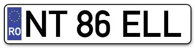Placuta inmatriculare numar auto  NT-86-ELL, NT 86 ELL, NT86ELL