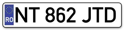 Placuta inmatriculare numar auto  NT-862-JTD, NT 862 JTD, NT862JTD