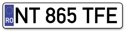 Placuta inmatriculare numar auto  NT-865-TFE, NT 865 TFE, NT865TFE
