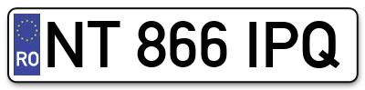 Placuta inmatriculare numar auto  NT-866-IPQ, NT 866 IPQ, NT866IPQ