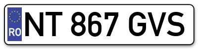 Placuta inmatriculare numar auto  NT-867-GVS, NT 867 GVS, NT867GVS