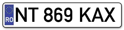 Placuta inmatriculare numar auto  NT-869-KAX, NT 869 KAX, NT869KAX