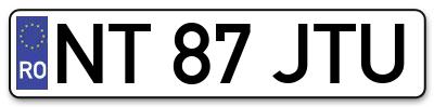 Placuta inmatriculare numar auto  NT-87-JTU, NT 87 JTU, NT87JTU