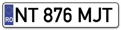 Placuta inmatriculare numar auto  NT-876-MJT, NT 876 MJT, NT876MJT