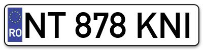 Placuta inmatriculare numar auto  NT-878-KNI, NT 878 KNI, NT878KNI