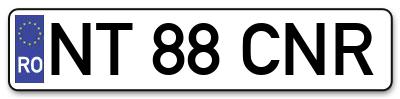 Placuta inmatriculare numar auto  NT-88-CNR, NT 88 CNR, NT88CNR