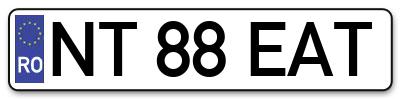 Placuta inmatriculare numar auto  NT-88-EAT, NT 88 EAT, NT88EAT