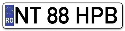 Placuta inmatriculare numar auto  NT-88-HPB, NT 88 HPB, NT88HPB