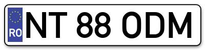 Placuta inmatriculare numar auto  NT-88-ODM, NT 88 ODM, NT88ODM