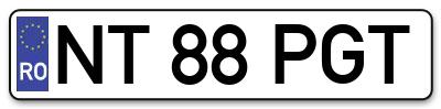 Placuta inmatriculare numar auto  NT-88-PGT, NT 88 PGT, NT88PGT