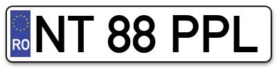 Placuta inmatriculare numar auto  NT-88-PPL, NT 88 PPL, NT88PPL