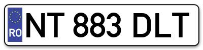 Placuta inmatriculare numar auto  NT-883-DLT, NT 883 DLT, NT883DLT