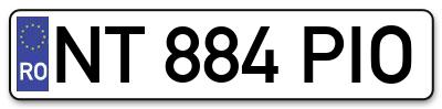 Placuta inmatriculare numar auto  NT-884-PIO, NT 884 PIO, NT884PIO