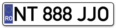 Placuta inmatriculare numar auto  NT-888-JJO, NT 888 JJO, NT888JJO