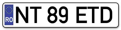 Placuta inmatriculare numar auto  NT-89-ETD, NT 89 ETD, NT89ETD