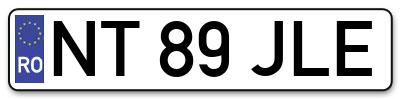 Placuta inmatriculare numar auto  NT-89-JLE, NT 89 JLE, NT89JLE