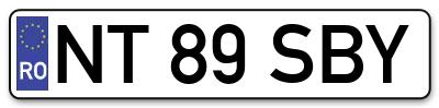 Placuta inmatriculare numar auto  NT-89-SBY, NT 89 SBY, NT89SBY