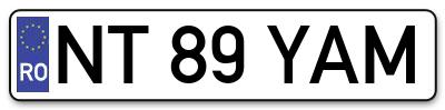 Placuta inmatriculare numar auto  NT-89-YAM, NT 89 YAM, NT89YAM