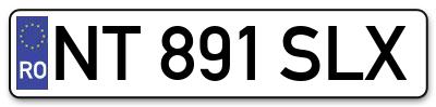Placuta inmatriculare numar auto  NT-891-SLX, NT 891 SLX, NT891SLX