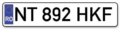 Placuta inmatriculare numar auto  NT-892-HKF, NT 892 HKF, NT892HKF