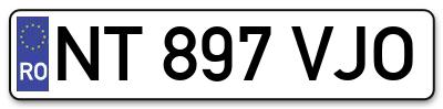 Placuta inmatriculare numar auto  NT-897-VJO, NT 897 VJO, NT897VJO