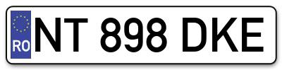 Placuta inmatriculare numar auto  NT-898-DKE, NT 898 DKE, NT898DKE