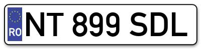 Placuta inmatriculare numar auto  NT-899-SDL, NT 899 SDL, NT899SDL