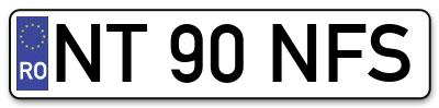 Placuta inmatriculare numar auto  NT-90-NFS, NT 90 NFS, NT90NFS