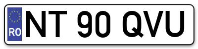 Placuta inmatriculare numar auto  NT-90-QVU, NT 90 QVU, NT90QVU