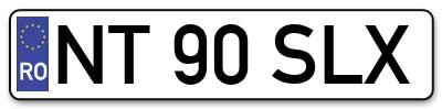 Placuta inmatriculare numar auto  NT-90-SLX, NT 90 SLX, NT90SLX