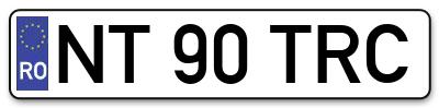 Placuta inmatriculare numar auto  NT-90-TRC, NT 90 TRC, NT90TRC