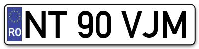Placuta inmatriculare numar auto  NT-90-VJM, NT 90 VJM, NT90VJM