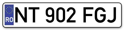 Placuta inmatriculare numar auto  NT-902-FGJ, NT 902 FGJ, NT902FGJ