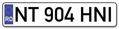Placuta inmatriculare numar auto  NT-904-HNI, NT 904 HNI, NT904HNI