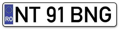 Placuta inmatriculare numar auto  NT-91-BNG, NT 91 BNG, NT91BNG