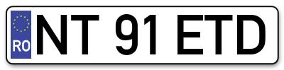 Placuta inmatriculare numar auto  NT-91-ETD, NT 91 ETD, NT91ETD